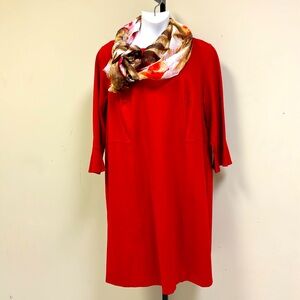 Plus size Talbots red dress with scarf